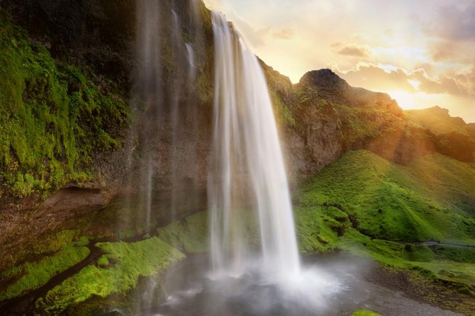 South Coast Waterfall, Black Beach, Glacier Adventure Small Group - Skogafoss: power, spray, and a climb