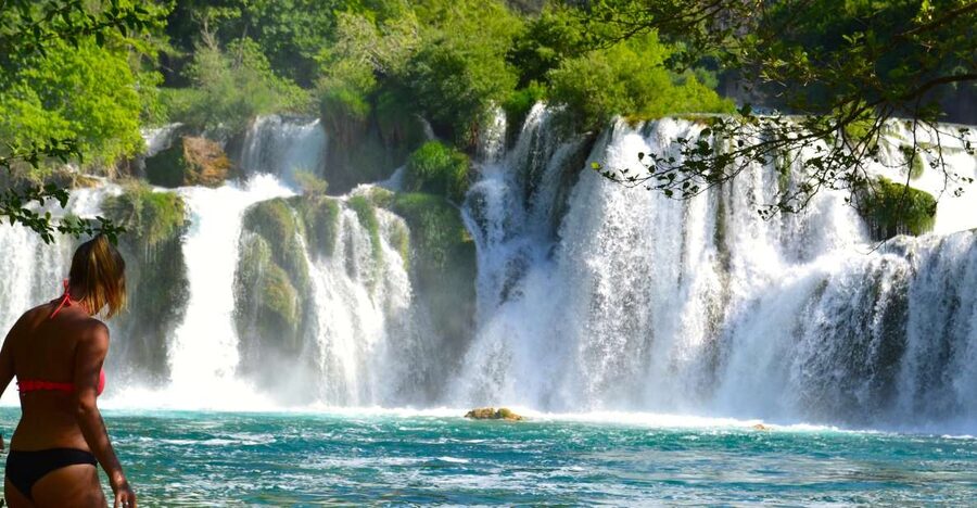 Split: Krka Waterfalls Guided Day Trip with Swim & Boat Tour - The 30-minute boat ride toward Skradin