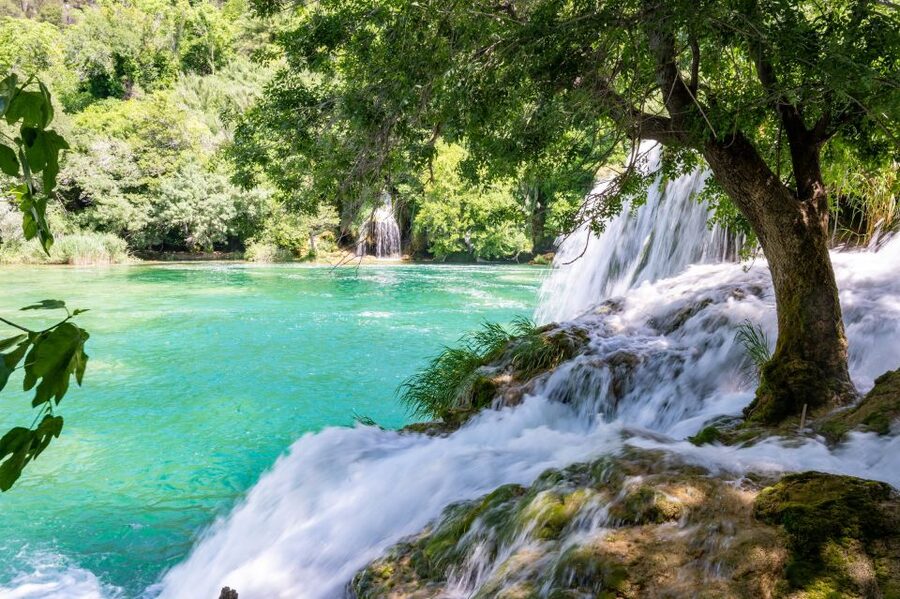 Split: Krka Waterfalls Guided Day Trip with Swim & Boat Tour - Walking beside Krka’s waterfalls