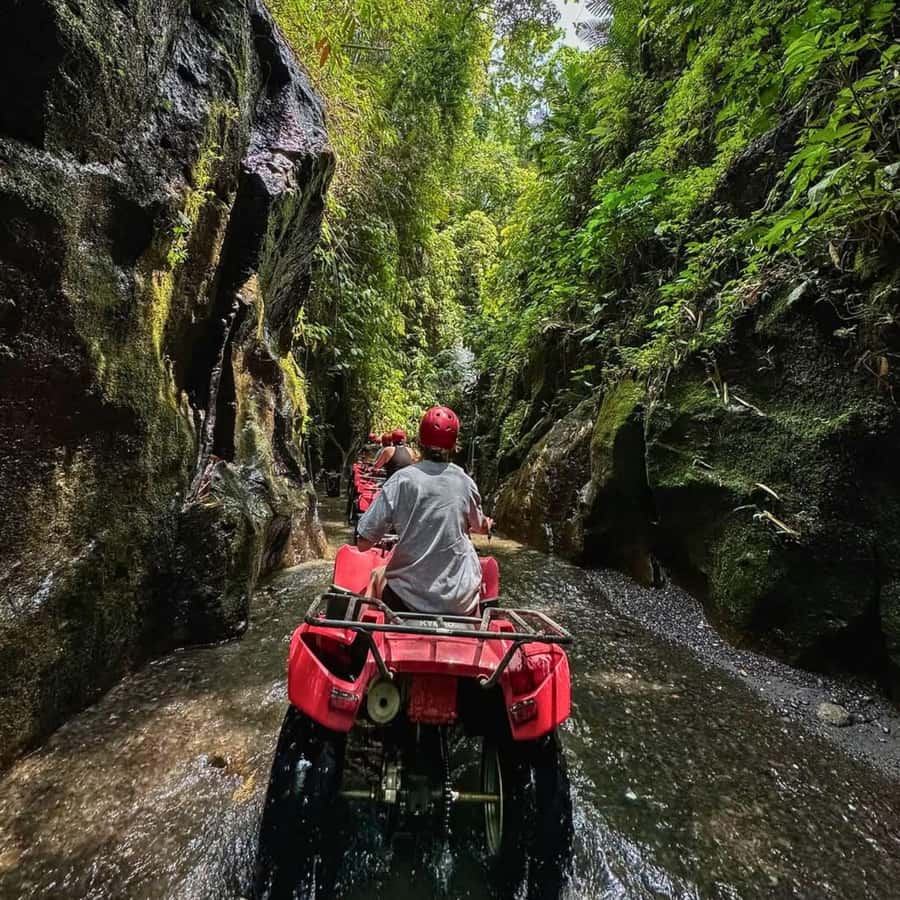 Ubud: Jungle, Waterfall, and Tunnel ATV Tour & Lunch Options - Jungle, canals, mud, and river crossings