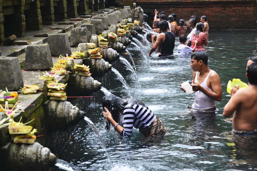 Ubud: Rice Terrace, Waterfall, & Elephant Cave - Tegenungan Waterfall starts the morning